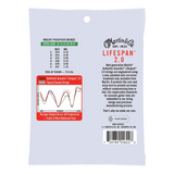 Martin MA530T Acoustic Lifespan 2.0 92/8 Phosphor Bronze Extra Light 10-47 Acoustic Guitar Strings