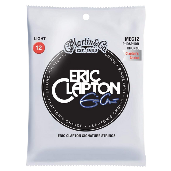 Martin Guitar Eric Clapton's Choice MEC12, 92/8 Phosphor Bronze Light-Gauge 12-54 Acoustic Guitar Strings