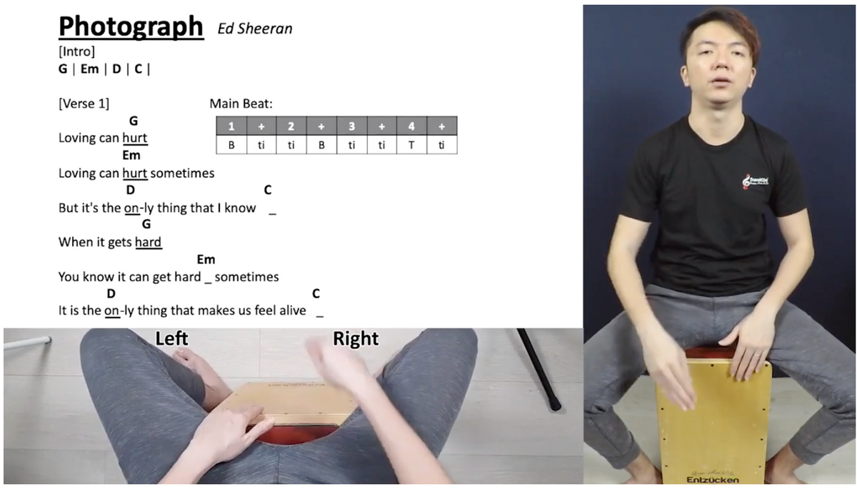 Cajon Tutorial 2A Cajon Lessons Singapore TravelClef Online Music Store