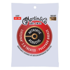 Martin MA540T Acoustic Lifespan 2.0 92/8 Phosphor Bronze Light 12-54 Acoustic Guitar String